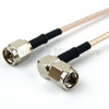 SMA Male (Plug) to RA SMA Male (Plug) Cable M17/113-RG316 Coax Up To 3 GHz in 72 Inch - FMC0204316-72 - Fairview Microwave Inc.