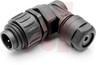 connector,plastic circ,rt angle male cable conn,3+pe silver plt,screw term,black - 70013144 - Allied Electronics, Inc.