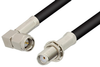 SMA Male Right Angle to SMA Female Bulkhead Cable 18 Inch Length Using RG223 Coax, RoHS - PE3800LF-18 - Pasternack