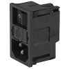 IEC Appliance Inlet C14 or C18 with Fuseholder 2-pole, Line Switch 1- or 2-pole -- KM - Image