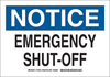 Brady B-401 Polystyrene Rectangle White Shutoff Location Sign - 14 in Width x 10 in Height - TEXT: NOTICE EMERGENCY SHUT-OFF - 127036 - 754473-75363 - R. S. Hughes Company, Inc.