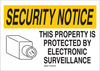 Brady B-401 High Impact Polystyrene Rectangle White Alarm / Surveillance Notice Sign - 14 in Width x 10 in Height - 122487 - 754473-71427 - R. S. Hughes Company, Inc.
