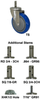 Stainless Steel Stem Caster - PolyU-PolyO Wheel - Model K3 - SS-K3BP3X - Caster City, Inc.