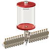 Red Color Key, Clear View Multiple Feed Electro Lubricator, 1/2 gal Pyrex Reservoir, 18 Feeds, 1/8