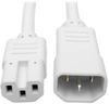 IEC C14 to IEC C15 Power Cable - Heavy Duty, 15A, 100-250V, 14 AWG, 2 ft., White -- P018-002-AWH