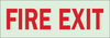 Brady Bradyglo B-324 Polyester Rectangle Red Emergency & Fire Exit Sign - 10 in Width x 3.5 in Height - Glow in the Dark - TEXT: FIRE EXIT - 80225 - 754476-80225 - R. S. Hughes Company, Inc.