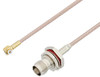 Snap-On MMBX Plug Right Angle to TNC Female Bulkhead Cable 6 Inch Length Using RG316 Coax - PE3C4026-6 - Pasternack
