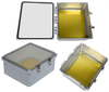 14x12x06 UL Listed Polycarbonate Weatherproof Outdoor IP66 NEMA 4X Enclosure, Kit Bundled w/Blank MNT PLT Clear Lid DKGY -- TEWPC141206-KIT - Image
