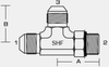 MALE JIC 37°x MALE ADJUSTABLE ORBx MALE JIC 37°TEE -- 6804-04-04-04 - Image