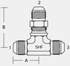 MALE 37°xMALE 37°xMALE 37°BULKHEAD BRANCH TEE -- 2703-12-12-12 - Image