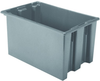 Akro-Mils 1.7 ft, 12.9 gal 75 lb Gray Industrial Grade Polymer Stackable Tote - 23 1/2 in Length - 15 1/2 in Width - 12 in Height - 35240 GREY -- 35240 GREY - Image