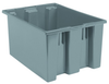 Akro-Mils 2.6 ft, 19.4 gal 90 lb Gray Industrial Grade Polymer Stackable Tote - 23 1/2 in Length - 19 1/2 in Width - 13 in Height - 35230 GREY -- 35230 GREY - Image