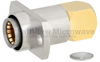 Right Angle BMA Jack (Female) Slide-On Connector 2 Hole Flange (Panel Mount) For RG405, .086 SR, RG405 Tinned Cable Gold Body,Solder -- FMCN1215 - Image