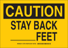 Brady B-555 Aluminum Rectangle Yellow Machine & Equipment Sign - 10 in Width x 7 in Height - TEXT: CAUTION STAY BACK ______FEET - 127698 - 754473-76116 - R. S. Hughes Company, Inc.