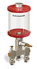 Red Color Key, Clear View Multiple Feed Manual Lubricator, 1 pt Pyrex Reservoir, 2 Feeds, 1/8