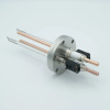 Thermocouple-Power Feedthrough, 2 Pairs Type J, w/ Miniature TC Connectors, 5000 Volts, 150 Amps, 2 Pins, 2.75″ Conflat Flange - A0798-3-CF - MPF Products, INC.