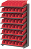 Akro-Mils APRS 900 lb Red Gray Powder Coated Steel 16 ga Single Sided Fixed Rack - 36 3/4 in Overall Length - 8 Bins - Bins Included - APRS18318 RED - APRS18318 RED - R. S. Hughes Company, Inc.