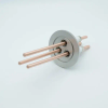 Power Feedthrough, 12000 Volts, 180 Amps, 3 Pins, 0.25″ Copper Conductor, 2.95″ QF / KF Flange - A0115-7-QF - MPF Products, INC.