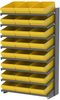 Akro-Mils APRS 900 lb Yellow Gray Powder Coated Steel 16 ga Single Sided Fixed Rack - 36 3/4 in Overall Length - 24 Bins - Bins Included - APRS18118 YELLOW - APRS18118 YELLOW - R. S. Hughes Company, Inc.