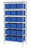 Akro-Mils Akro-Grid 2000 lb Adjustable Blue Chrome Steel Open Adjustable Fixed Shelving System - 18 Bins - 2000 lb Total Capacity - AWS183633168 BLUE - AWS183633168 BLUE - R. S. Hughes Company, Inc.
