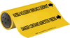 Brady B-946 Black on Yellow Vinyl Self-Adhesive Pipe Marker - 12 in Height - 30 ft Length - Printed Msg = DANGER CONTAINS ASBESTOS FIBERS with Left Arrow - 15527 - 754476-15527 - R. S. Hughes Company, Inc.