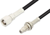 SMC Plug to SMC Jack Bulkhead Cable 12 Inch Length Using PE-B100 Coax - PE34509-12 - Pasternack