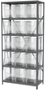 Akro-Mils AS1879 3300 lb Clear Gray Powder Coated Steel 22 ga Fixed Rack - 36 in Overall Length - 16 Bins - Bins Included - AS187913014SC - AS187913014SC - R. S. Hughes Company, Inc.