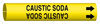 Brady B-915 Black on Yellow Plastic Strap-On Pipe Marker - 3 1/2 in Character Height - Printed Msg = CAUSTIC SODA with Right Arrow - 4021-H - 754476-40383 - R. S. Hughes Company, Inc.