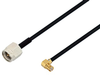 SMA Male to SMP Female Right Angle Cable 12 Inch Length Using PE-SR405FLJ Coax - PE3W06701-12 - Pasternack