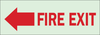Brady Bradyglo B-347 Polyester / Polystyrene Rectangle White Emergency & Fire Exit Sign - 10 in Width x 3.5 in Height - Glow in the Dark - TEXT: FIRE EXIT - 80298 - 754476-80298 - R. S. Hughes Company, Inc.