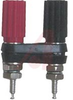 Binding Post; Plug; Brass with Tin Plating; Polycarbonate; Red-Black; Fluted - 70211112 - Allied Electronics, Inc.