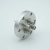 SHV-5 Coaxial Feedthrough, 4 Pins, Grounded Shield, Exposed Insulator, 2.75″ Conflat Flange - A0339-1-CF - MPF Products, INC.