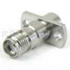 Precision SMA Female (Jack) to SMP Male (Plug) Smooth Bore CM 2 Hole Flange Adapter, Passivated Stainless Steel Body, 1.2 VSWR -- SM8836 - Image