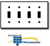 Leviton 4-Toggle Midway Size Nylon Wallplate - PJ4 - TelephoneStuff.com