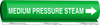 Brady B-689 White on Green Polyester Wrap-Around Pipe Marker - 3/4 in Character Height - Printed Msg = MEDIUM PRESSURE STEAM with Right Arrow - 5840-I - 754473-67700 - R. S. Hughes Company, Inc.