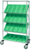 Cart, Slanted Shelf, 5Shelves/20Bins/grn; No. Of Bins Quantum Storage - 44AC7859 - Newark, An Avnet Company