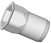 Thin Head Semihex Body Hex Counterbore Threaded Insert - Closed End - Metric -- AETHS-M8-3-0BZI - Image