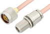 N Male to N Female Bulkhead Cable 6 Inch Length Using RG401 Coax - PE3983-6 - Pasternack
