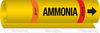 Brady B-689 Black / Orange / Red / White on Yellow Polyester Wrap-Around Pipe Marker - 3/4 in Character Height - Printed Msg = AMMONIA - 58000 - 754476-58000 - R. S. Hughes Company, Inc.