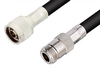 N Male to N Female Cable 12 Inch Length Using RG214 Coax - PE3650-12 - Pasternack