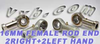 4 Female Rod End 16mm PHS16 2 Right Hand and 2 Left Hand - Kit221 - NationSkander California Corporation