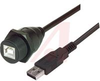 USB Cable, Waterproof Type B Female - Standard Type A Male, 5.0m - 70126640 - Allied Electronics, Inc.