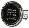 Honeywell Quartz Plus dc Hour Meter, round opening, Ø2.5 in flush cup with round chrome bezel, 0.25 bent blade termination, 100K hours, 12 Vdc to 60 Vdc operating voltage, faceplate: satin black - 85133 - Honeywell Sensing & IoT