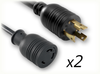 LOCKING NEMA L6-30P to LOCKING NEMA L6-30R x 2 HOME // Power Cords // High Voltage Power Cords // Locking Blade Power Cords -- 0702.072