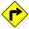 Right Turn - W1-1R - Traffic Safety Warehouse