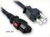 NEMA 5-15P to IEC-60320-C13 AUTO-LOCK WITH LED HOME // Power Cords // North American Power Cords // Auto-Lock® Power Cords - 2500.072ALLT - Quail Electronics