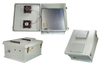 18x16x08 UL Listed Fiberglass Polyester FRP Weatherproof Outdoor IP24 NEMA 3R Enclosure, 120 VAC MNT PLT, Solid State Therm. Heat & Fan Gray - TEF181608-1HFS-UL - Transtector Systems, Inc.