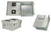 18x16x08 Fiberglass Reinf Polyester FRP Weatherproof Outdoor IP24 NEMA 3R Enclosure, 120 VAC MNT PLT, Mechanical Thermostat Heat & Fan Gray - TEF181608-1HF - Transtector Systems, Inc.