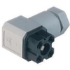 G-Series Power Field Attachable Connector: Female, angled, 3-pin (2+PE), grey body, solder type; 230 V AC/DC, 6 A - G 20 W 3 F grey - Belden Inc.