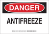 Brady B-401 Polystyrene Rectangle White Chemical, Biohazard, Hazardous & Flammable Material Sign - 14 in Width x 10 in Height - TEXT: DANGER ANTIFREEZE - 126196 - 754473-74360 - R. S. Hughes Company, Inc.